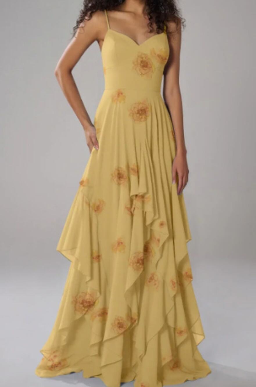 AW BRIDAL 20 2x plus golden peony yellow floral Arabella maxi dress NEW B28